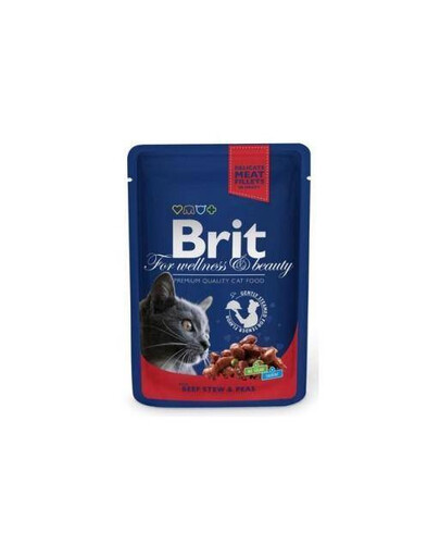 BRIT Premium Cat Adult vrecko s hovädzím a hráškom pre mačky 24x 100 g