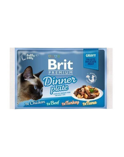 BRIT Premium Gravy kapsičky v omáčke pre mačky, mix príchutí 52x 85 g