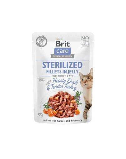 BRIT Care Sterilizované Filé v Jelly Duck&Turkey 24x 85 g vlhké krmivo pre sterilizované mačky, kačice a morky 24x 85 g