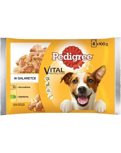 PEDIGREE Vital Protection jahňacie a kuracie mäso v želé 52x 100 g