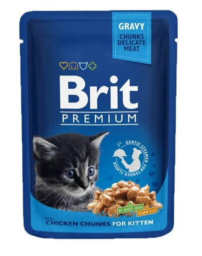 BRIT Premium Kitten kuracie vrecko pre mačiatka 24x 100 g