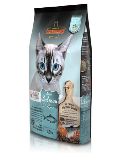 LEONARDO Adult Salmon bezobilné granule s lososom pre dospelé mačky 7,5 kg