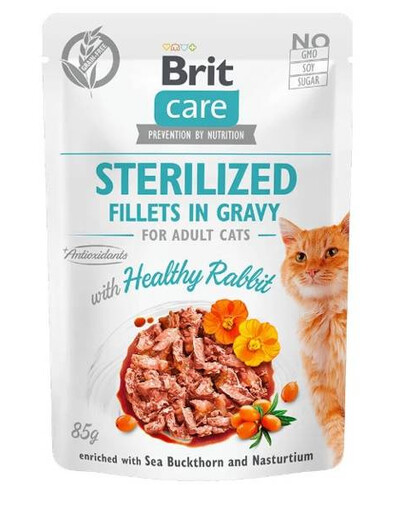 BRIT Care králičie filety v omáčke pre sterilizované mačky 24x 85 g