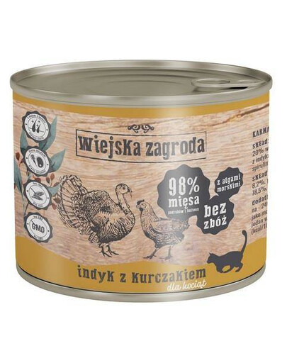 Wiejska Zagroda Cat Turkey with Chicken 200 g pre mladé mačky a mačiatka
