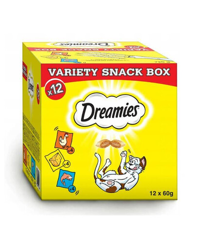 Dreamies Megabox mačacia maškrta, mix príchutí, 12 x 60 g