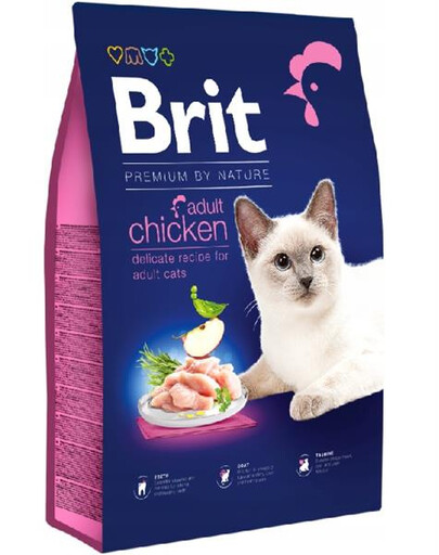 BRIT Cat Premium by Nature Adult chicken granule pre mačky s kuracím mäsom 8 kg