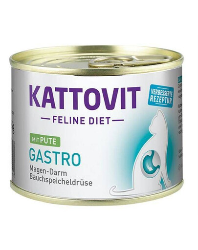 Kattovit gastro konzerva s morčacím mäsom pre mačky s problémami tráviaceho ústrojenstva 185 g