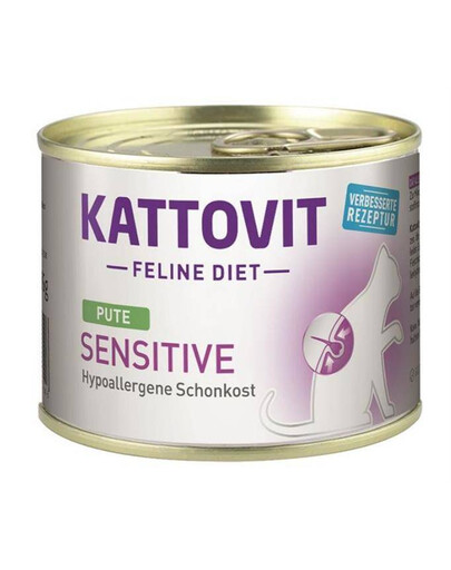 Kattovit Sensitive konzerva s morčacím mäsom pre mačky s alergiou 185 g