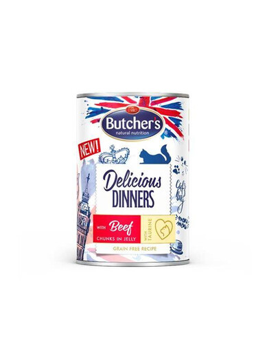 Butcher's Delicious Dinners, kúsky so želé 400 g kapsička pre mačky