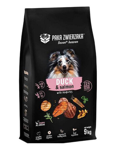 Pet Pack, Seventh Heaven kačica a losos granule pre šteňatá 9 kg