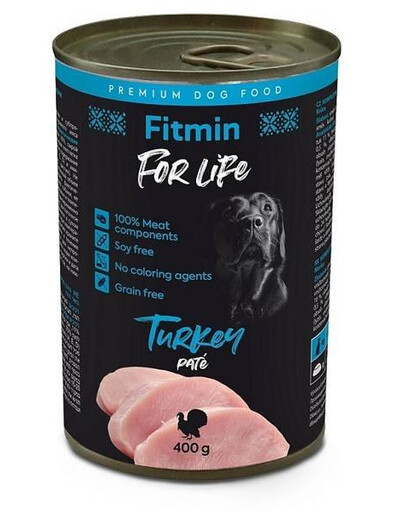 FITMIN For Life psia paštéta morčacia paštéta pre psov 400 g