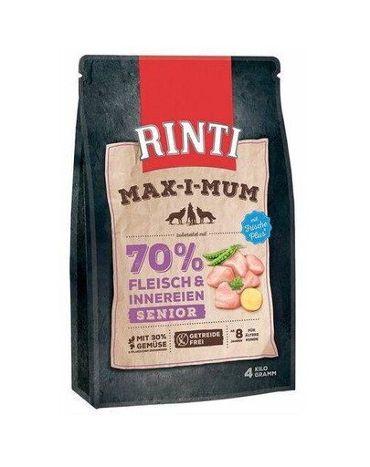 RINTI MAX-I-MUM Senior Chicken s kuracím mäsom pre starších psov 4 kg