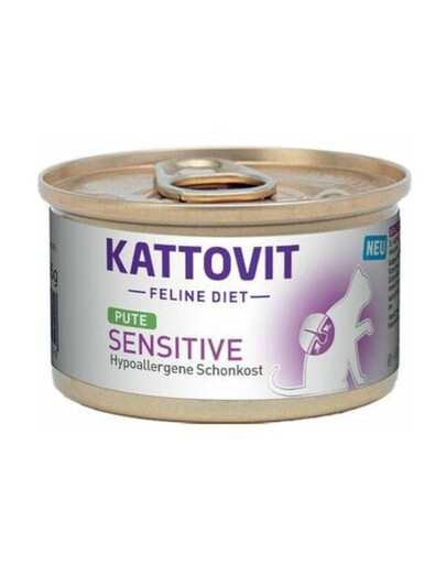 KATTOVIT Feline Diet Sensitive Chicken mokré krmivo s kuracím mäsom pre mačky s potravinovou precitlivenosťou 85 g