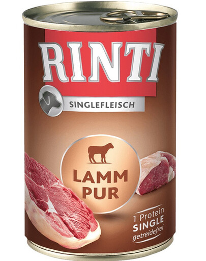 RINTI Singlefleisch Lamb Puremo monoproteínová konzerva pre psov 400 gs jahňacím mäsom