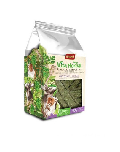 Vita Herbal Snack pre hlodavce a králiky lieskovoorieškové vetvičky s petržlenovou vňaťou 50 g