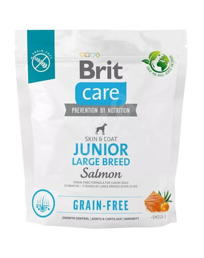 Brit care dog grain-free junior large breed salmon granule pre šteňatá veľkých plemien 1 kg