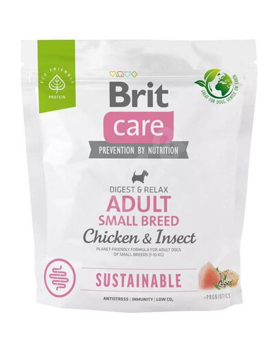 Brit care dog sustainable adult small chicken insect granule pre dospelých psov malých plemien 1 kg