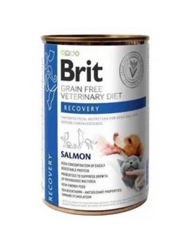 BRIT Veterinary Diet Recovery regeneračné krmivo s lososom pre psy a mačky 400 g