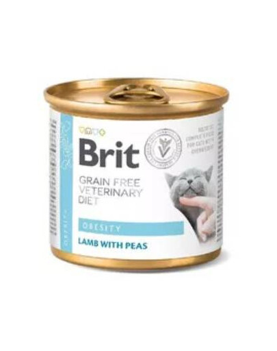 BRIT veterinárne krmivo Obesity Lamb&Pea pre mačky s nadváhou 200 g