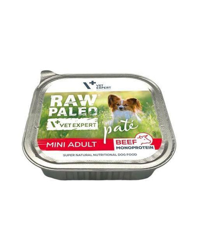 VETEXPERT RAW PALEO Pate Adult Mini Beef 150 g paštéta pre psov malých plemien hovädzie mäso