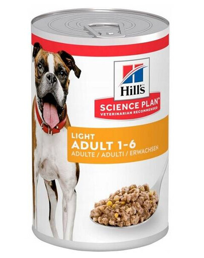 HILL'S Science Plan Canine Adult Light Chicken mokré krmivo pre dospelých psov s nadváhou s kuracím mäsom 370 g