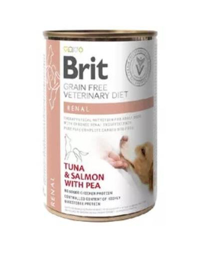 BRIT Veterinary Diet Renal Tuna&Salmon&Pea krmivo pre psov na podporu obličiek 400 g