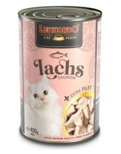 LEONARDO losos s extra filetom mokré krmivo pre mačky 400 g
