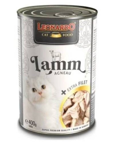 LEONARDO jahňacie mäso s extra filetom mokré krmivo pre mačky 400 g
