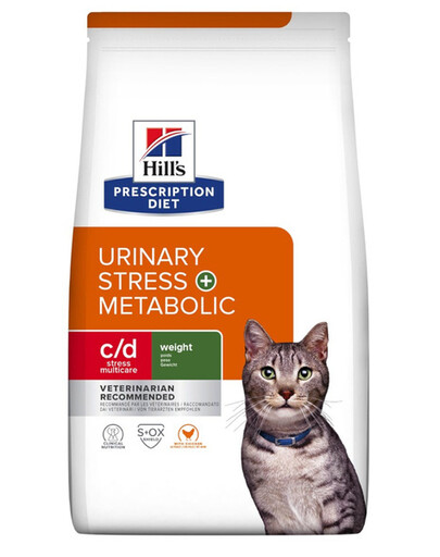 HILL'S Prescription Diet Multicare Stress + Metabolic granule pre mačky s nadváhou s ochorením močových ciest 8 kg