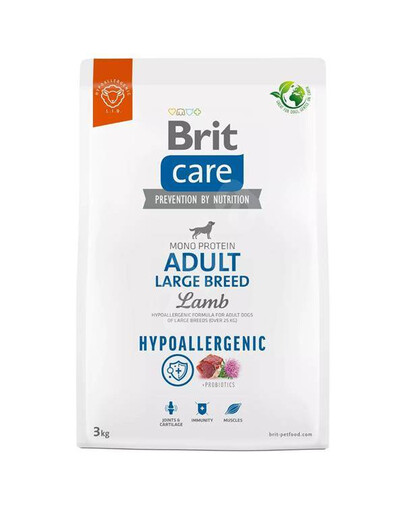 Brit care dog hypoallergenic adult large breed lamb granule pre dospelých psov veľkých plemien 3 kg