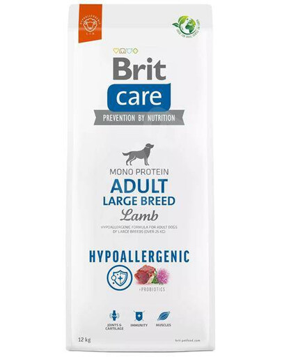 Brit Care Dog Hypoalergénne jahňacie granule pre dospelých psov veľkých plemien 12 kg