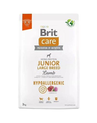 Brit care dog hypoallergenic junior large breed lamb granule s jahňacím mäsom pre mladých psov veľkých plemien 3 kg