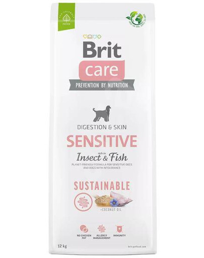 Brit care dog granule pre psov s citlivou pokožkou a srsťou 12 kg