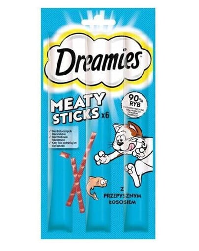 Dreamies Meaty Sticks maškrty pre mačky s lososom 30 g