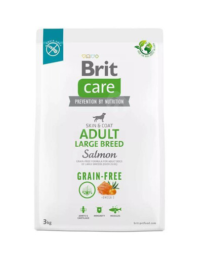 Brit care dog grain-free adult large breed salmon granule pre dospelých psov veľkých plemien 3 kg