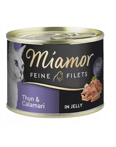 MIAMOR Feline Filets krmivo pre mačky, tuniak a kalmáre v želé 185 g