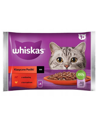 Whiskas sada kapsičiek s kuracím a hovädzím mäsom 4x 85 g