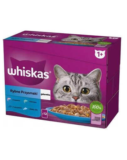 Whiskas sada kapsičiek s bielou rybou, treskou, lososom a tuniakom 12x 85 g