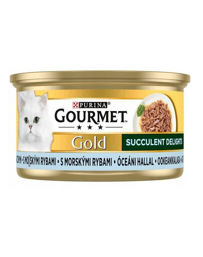 Gourmet GOLD Succulent Delights konzerva pre mačky s morskými rybami 85 g