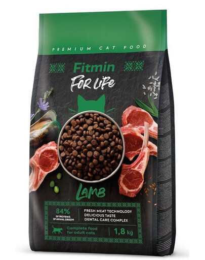 FITMIN Cat For Life Adult Lamb granule pre mačky s jahňacím mäsom 1,8 kg
