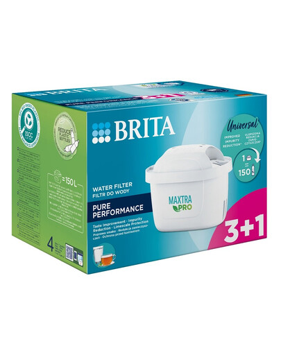 BRITA Vodný filter pre mäkkú a stredne tvrdú vodu Maxtra Pro Pure Performance, 3+1 ks