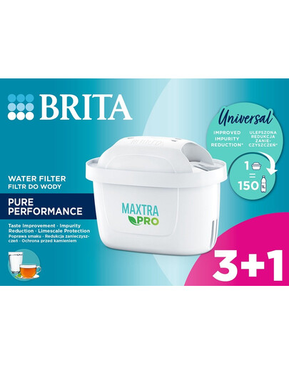 BRITA Vodný filter pre mäkkú a stredne tvrdú vodu Maxtra Pro Pure Performance, 3+1 ks