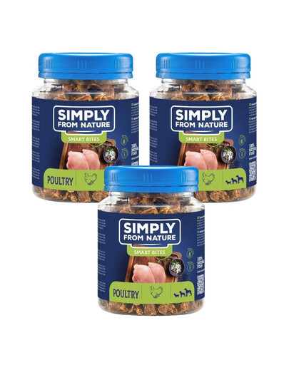 SIMPLY FROM NATURE Hydinové tréningové maškrty 3x130 g