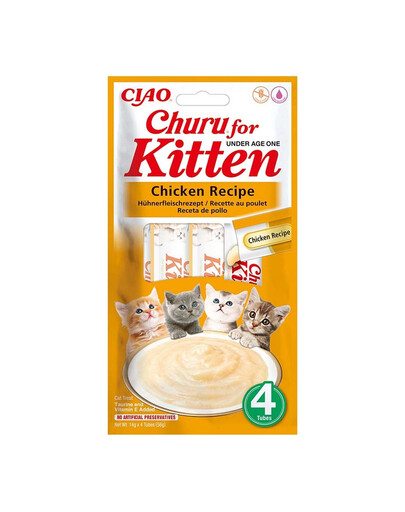INABA Churu Kitten Chicken 4x14 g kuracia maškrta pre mačiatka