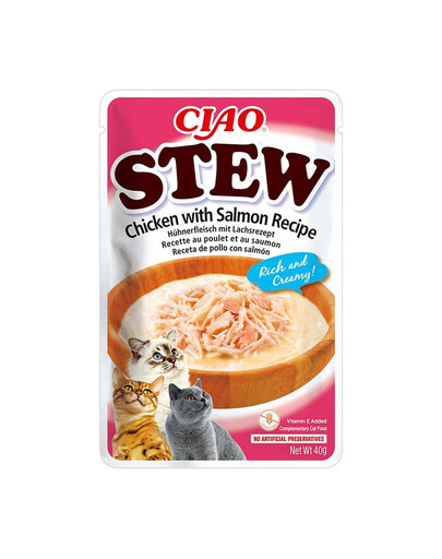 INABA CIAO Stew Kurací guláš s lososom 40g