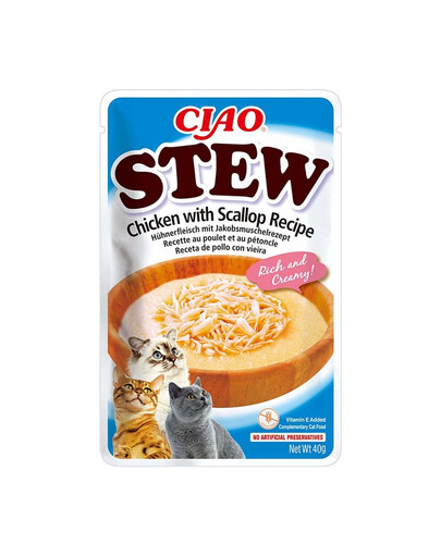 INABA Cat CIAO Stew Chicken & Scallops 40g Kurací guláš s hrebenatkami 40g