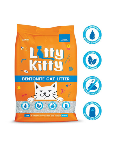 LITTY KITTY Prírodné bentonitové stelivo 25 l (20 kg)