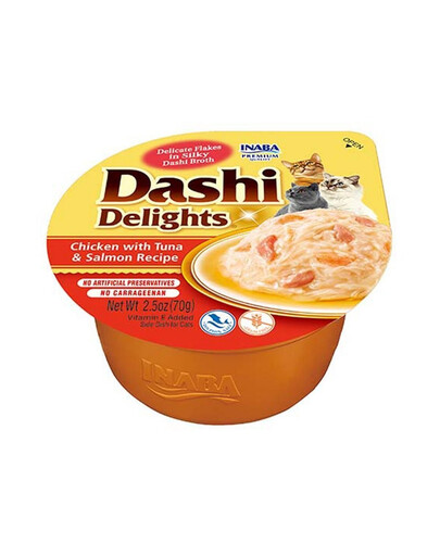 INABA Cat Dashi Delights Kuracie mäso, tuniak a losos 6x70 g