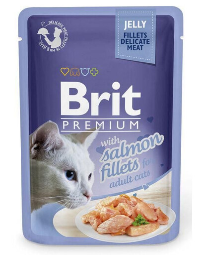 BRIT Premium Cat  Fillets in Jelly krmivo s lososom pre mačky 24x85 g