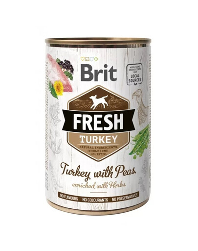 BRIT FRESH turkey & peas 400 g morčacie mäso s hráškom